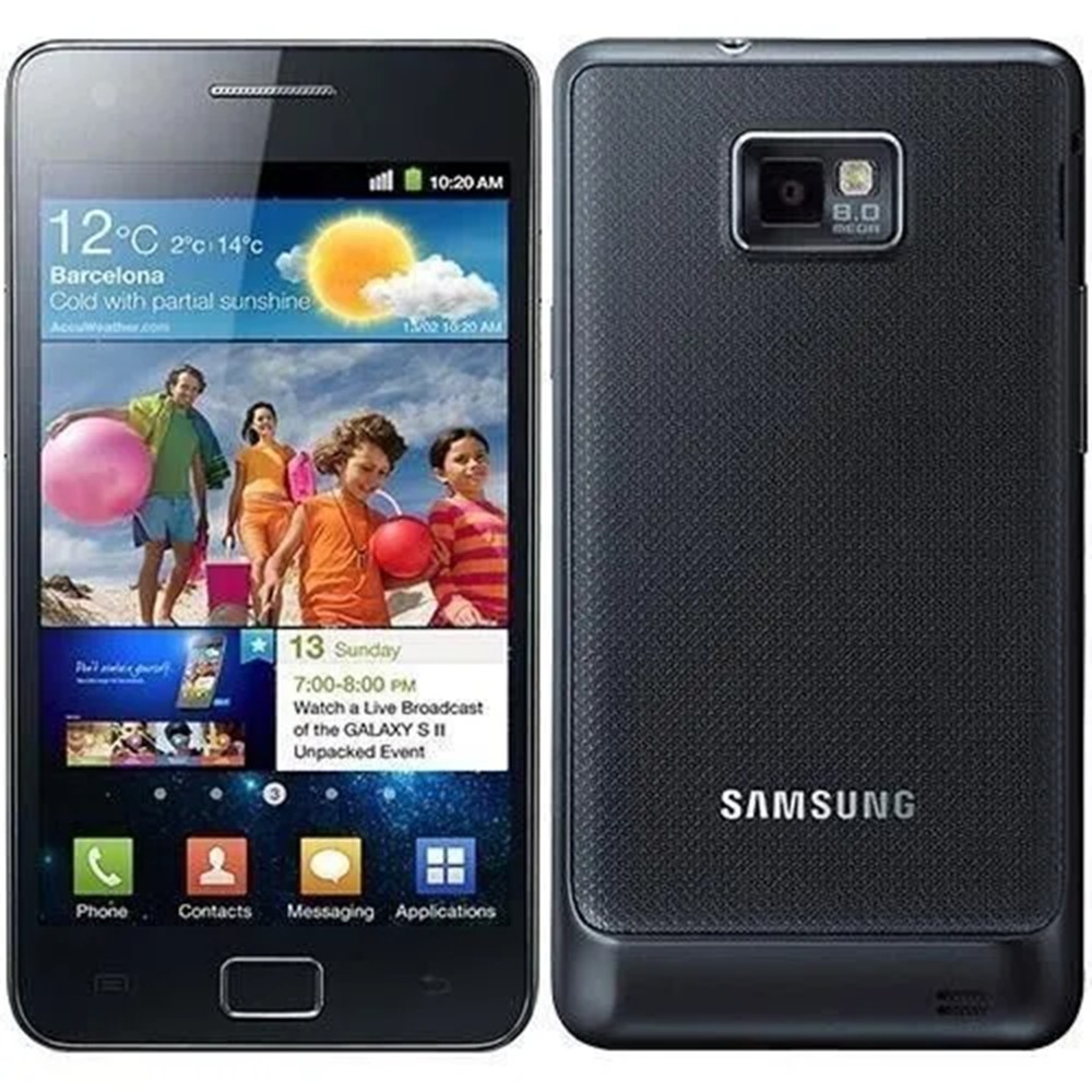 Samsung,Galaxy S2,4.3 inches,Exynos 4210 Dual,1 GB,16/32 GB,8 MP / 2 MP,1650 mAh,Android 2.3.4