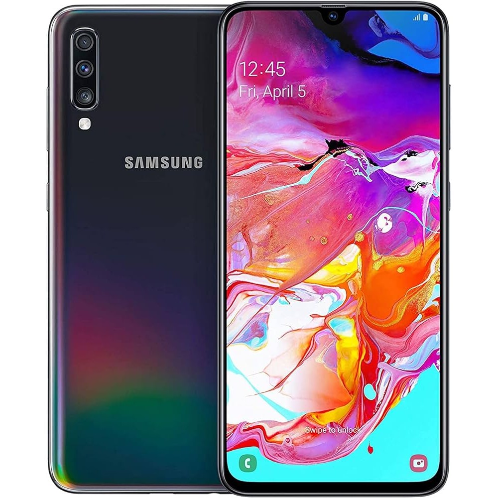 Samsung,Galaxy A70,6.7 inches,Qualcomm Snapdragon 675,6/8 GB,128 GB,32 MP triple / 32 MP,4500 mAh,Android 9.0