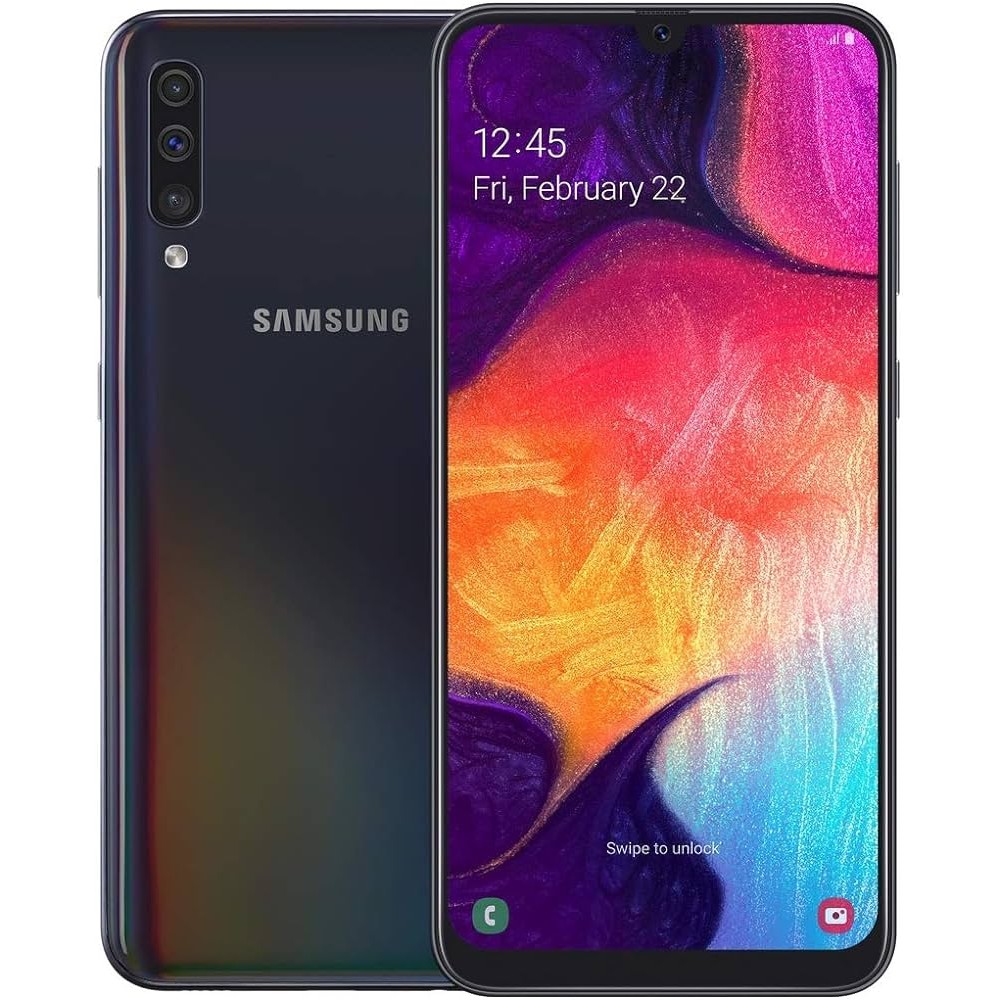 Samsung,Galaxy A50,6.4 inches,Exynos 9610,4/6 GB,64/128 GB,25 MP triple / 25 MP,4000 mAh,Android 9.0